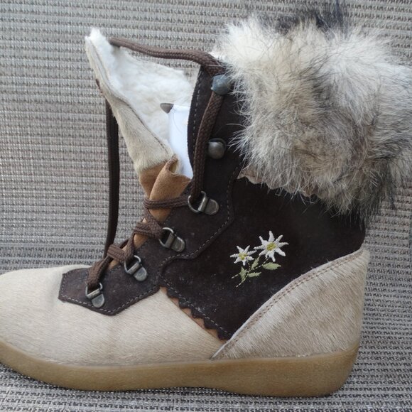 Women's Fur-Lined Ankle Boots - Picture 3 of 9